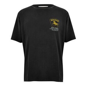 Duke Mens Back Print Oversized T-Shirt / Black/Yellow